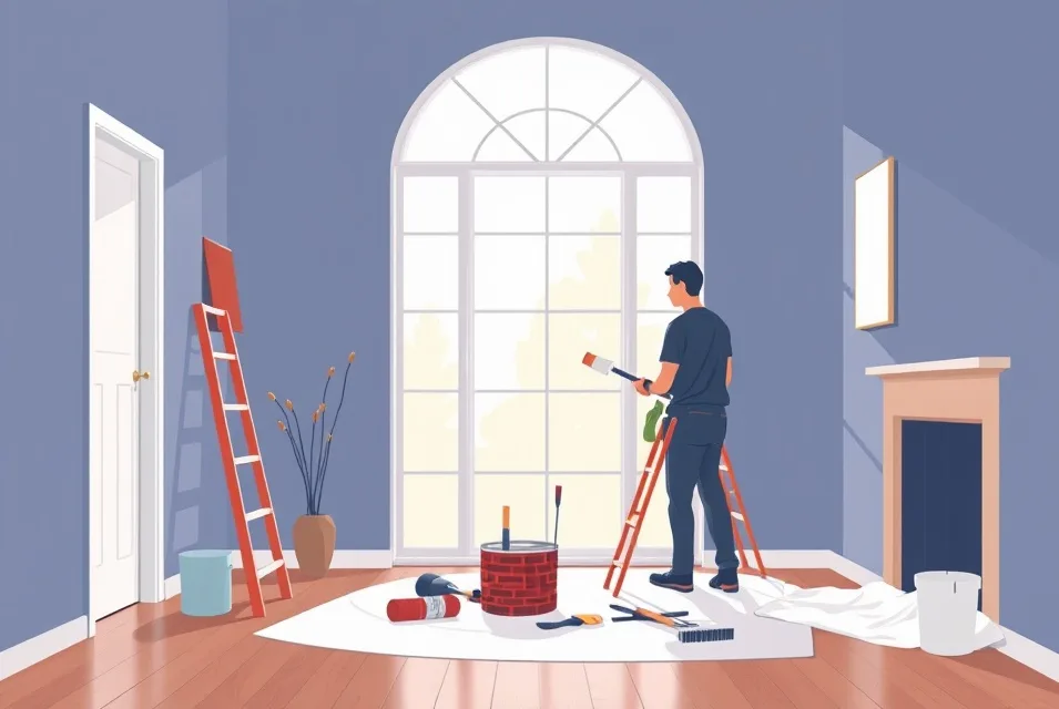 Intérieur rénové après travaux de peinture à Lunel